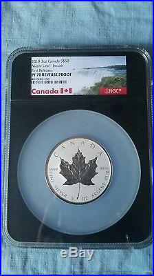 2018 Canada $50 3oz Silver Maple Leaf INCUSE Reverse Proof NGC PF70 FR