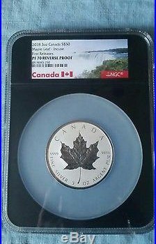 2018 Canada $50 3oz Silver Maple Leaf INCUSE Reverse Proof NGC PF70 FR