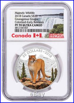 2018 Canada Majestic Wildlife Courageous Cougar 1 oz Silver NGC PF70 ER SKU52588