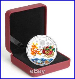 2018 Canada Murano Glass Holiday Reindeer 1oz Silver Proof $20 Coin OGP SKU51730