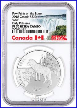 2018 Canada Nature's Impressions Wolf 1 oz Silver $20 NGC PF70 UC ER SKU52590