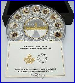 2018 Canada SILVER Puzzle Coin Set-Canadian History-14 coins-16.15 troy oz