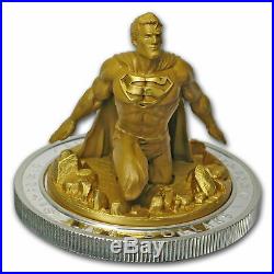 2018 Canada Silver $100 Superman The Last Son Of Krypton 10 oz Gilt Statue Coin