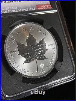 2018 Canada Silver $5 Maple Leaf, Incuse Design, FIRST DAY OF PRODUCTION