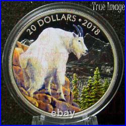 2018 Majestic Wildlife #3 Mountain Goat $20 1 OZ Pure Silver Proof Coin Canada