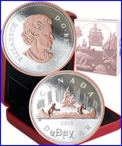 2018 Renewed Voyageur Dollar $1 Big Coin 5OZ Pure Silver Proof Coin Canada
