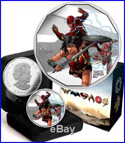 2018 Wonder Woman & Flash $20 1OZ Pure Silver Proof Coin Canada Justice League