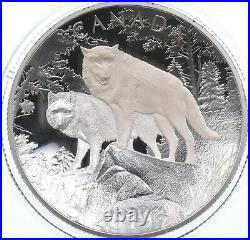 2019 Canada $100 Silver Double Concave Coin Natures Grandeur Wolves With OGP 1612