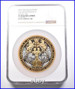 2019 Canada $100 Silver Gilt Great Seal Province Of Canada PF70 UCAM NGC 3776 2019 Canada $100 Silver Gilt Great Seal Province Of Canada PF70 UCAM NGC 3776