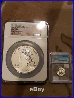 2019 Canada 10 Oz Silver Peace & Liberty Ultra High Relief NGC double signed