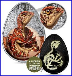 2019 Canada 1 Oz. Pure Silver Glow-in-the-dark Coin Hatching Hadrosaur Dinosaur