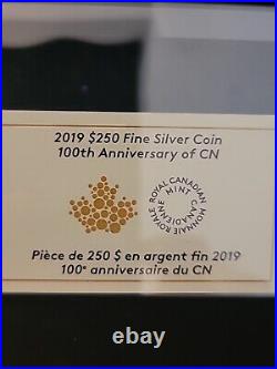 2019 Canada 250 Dollars Silver 100th Anniversary Of CN With OGP KILO