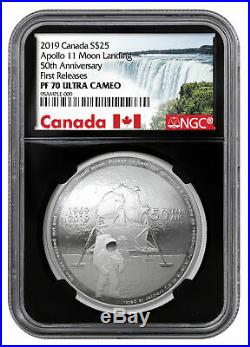 2019 Canada Apollo 11 Domed 1oz Silver $25 NGC PF70 UC FR Black PRESALE SKU58409