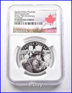 2019 Canada Silver $1 D-Day 75th Anniv Special Edition Proof PF69 UCAM NGC 7683