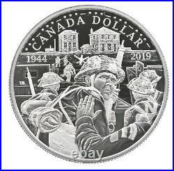 2019 Canada Silver Dollar 75th Anniversary D-Day Proof With OGP 4347 2019 Canada Silver Dollar 75th Anniversary D-Day Proof With OGP 4347
