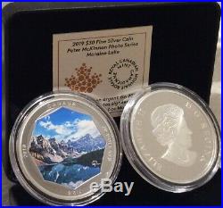 2019 Moraine Lake $30 2OZ Pure Silver Proof Coin Canada Peter McKinnon Photo