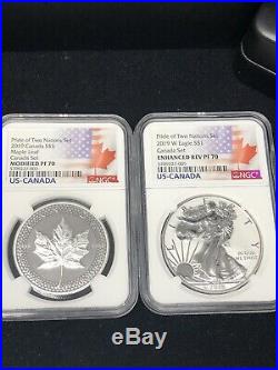2019 PRIDE OF TWO NATIONS 2 COIN SET NGC REV PF70 RCM LIMITED EDITION Canada Set