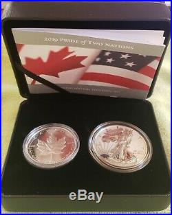 2019 Pride of Two Nations 2-Coins Set (RCM Canada Release) ASE & Maple Silver