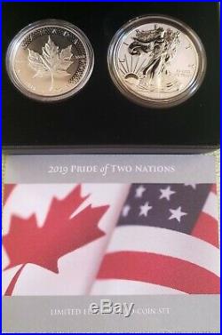 2019 Pride of Two Nations 2-Coins Set (RCM Canada Release) ASE & Maple Silver