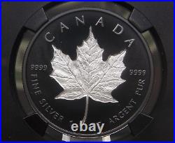 2020 $20 Canada SILVER Maple Leaf Incuse RHODIUM Plated 1oz NGC PF70 #001JP