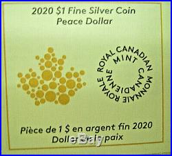 2020 CANADA S$1 PEACE DOLLAR UHR 1 Oz Silver NGC PF70 FDI with Designer Signature