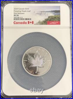 2020 Canada $10.9999 Silver 2 Oz Pulsating Maple Leaf PF70 NGC Coin