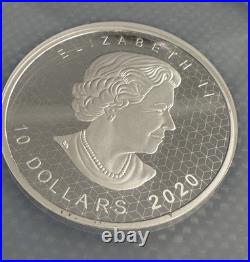 2020 Canada $10.9999 Silver 2 Oz Pulsating Maple Leaf PF70 NGC Coin