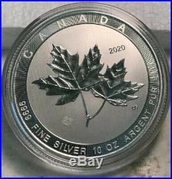 2020 Canada 10 OZ Silver Maple Leaf Uncirculated in Capsule 50.00 FV TCCCX