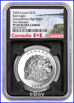 2020 Canada 1 oz Silver Canadian Eagle Extraordinary High Relief NGC PF69 UC FR