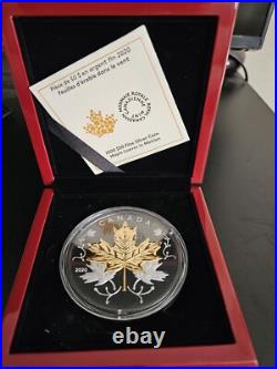 2020 Canada $50 Gilt Maple Leaves In Motion Rhodium Plated NGC PF70 Box COA 2020 Canada $50 Gilt Maple Leaves In Motion Rhodium Plated NGC PF70 Box COA