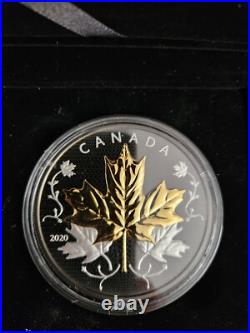 2020 Canada $50 Gilt Maple Leaves In Motion Rhodium Plated NGC PF70 Box COA 2020 Canada $50 Gilt Maple Leaves In Motion Rhodium Plated NGC PF70 Box COA