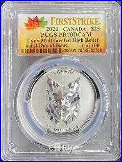 2020 Canada LYNX Multifaceted Silver (EEHR) High Relief PR70 DCAM PCGS FS FDOI