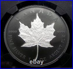 2020 Canada Maple Leaf Incuse Rhodium Plated 1 oz Silver $20 NGC PF 70 B1020