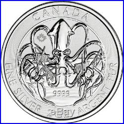 2020 Canada Silver Kraken Creatures of the North 2 oz $10 BU 14 Coin Tube