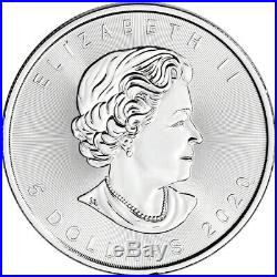 2020 Canada Silver Maple Leaf 1 oz $5 1 Roll Twenty-five 25 BU Coins