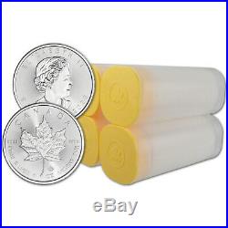 2020 Canada Silver Maple Leaf 1 oz $5 4 Rolls 100 Coins in 4 Mint Tubes