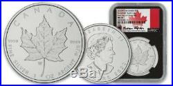 2020-W Canada BURNISHED 1oz Silver Maple Leaf NGC MS70, First Day of Production