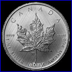 2021 1 oz. Pure Silver Coin W Mint Mark Silver Maple Leaf Canada-Mintage 8,000