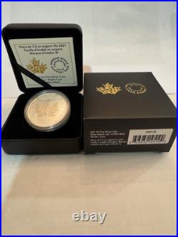 2021. 1oz 99.99% PURE SILVER CANADIAN MAPLE LEAF $5 COIN WITH W MINT MARK 2021. 1oz 99.99% PURE SILVER CANADIAN MAPLE LEAF $5 COIN WITH W MINT MARK