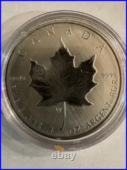 2021. 1oz 99.99% PURE SILVER CANADIAN MAPLE LEAF $5 COIN WITH W MINT MARK 2021. 1oz 99.99% PURE SILVER CANADIAN MAPLE LEAF $5 COIN WITH W MINT MARK