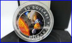 2021 5 oz. Pure Silver Coin The Solar System Mintage 1,250 Canada Glow Coin