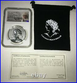 2021 Canada 1oz Silver Peace Dollar Ultra High Relief Reverse Proof NGC PF70 FDP