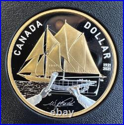 2021 Canada Gold Plated Silver Dollar 100th Anniversary Of Bluenose