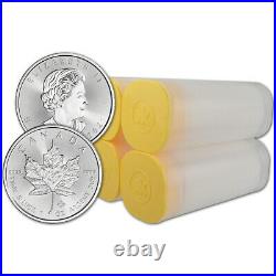 2021 Canada Silver Maple Leaf 1 oz $5 4 Rolls 100 Coins in 4 Mint Tubes