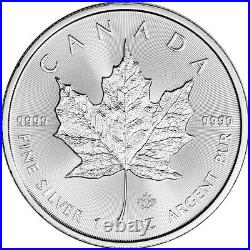 2021 Canada Silver Maple Leaf 1 oz $5 4 Rolls 100 Coins in 4 Mint Tubes