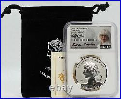 2021 Canada Silver Peace Dollar 1 oz NGC PF70 First Day Susan Taylor JK077
