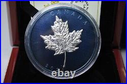 2022 $50 Canada Maple Leaves in Motion 5 Oz Silver Rhodium Plated Box & COA 2022 $50 Canada Maple Leaves in Motion 5 Oz Silver Rhodium Plated Box & COA