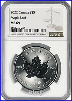 2022 Canada 1oz Silver Maple Leaf NGC MS69 Brown Label 20 Pack withCase
