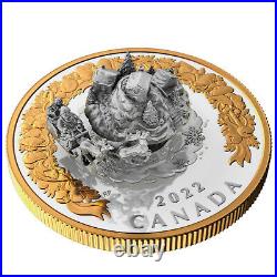 2022 Canada $50 Holiday Splendour 3D pure 5 oz silver coin Santa's sleigh moves