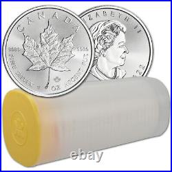 2022 Canada Silver Maple Leaf 1 oz $5 1 Roll Twenty-five 25 BU Coins